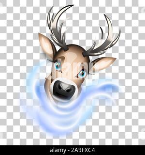 Süße rentier Cartoon Illustration mit Transparenz Stock Vektor