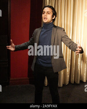 London, Großbritannien. 15 Nov, 2019. Alex Reid als Daisy, die Kuh am Fotoshooting für Erwachsene pantomime JACK UND SEINE riesigen BIGSTALK mit Alex Guersman wie Jack, Eloise Grau wie Fairy Zucchini, Edward Denby als Dame Trott und Simon Brutto als Gene-Talia. Ab 13. Dezember 2019 bis 5. Januar 2020 an das Karma Sanctum Hotel. Warwick Street, W1B 5NF. Credit: Peter Hogan/Alamy leben Nachrichten Stockfoto