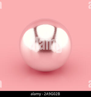 Silber Metallic Chrom glänzend und leuchtende Kugel. Mit Anisotropie Wirkung und unperfections. Realistische 3D-Rendern. Stockfoto