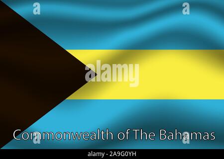 Nationalflagge von Commonwealth der Bahamas. Die ursprünglichen Farben und Proportionen. Einfach Vector Illustration, aus Ländern Flag gesetzt. Stock Vektor