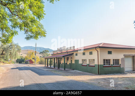 PILGRIMS REST, SÜDAFRIKA - 21. MAI 2019: eine Straße, Szene, mit der historischen Jubiläums Töpfer Gebäude, in Pilgrims Rest, Mpumalanga Stockfoto