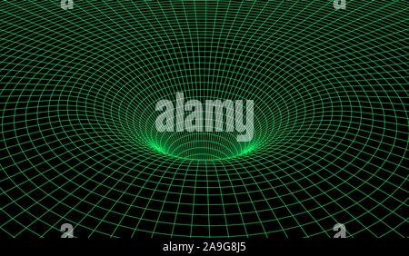 Schwarzes Loch Regelung mit Gravity grid als wissenschaftliche Zusammenfassung Hintergrund Stock Vektor