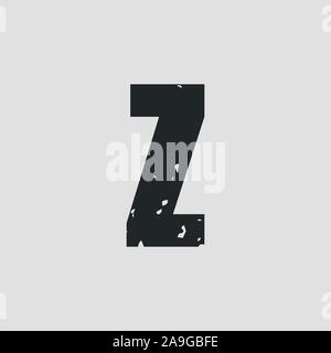 Z schreiben grunge Stil einfach Design. Vector EPS 10. Stock Vektor