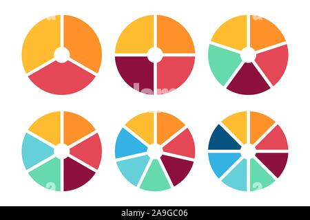Infografik Kreis Symbol gesetzt. Flat Style. Vektor Stock Vektor