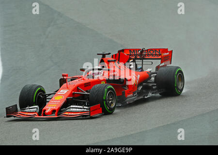 Sao Paulo, Brasilien. 15. Nov 2019. 15. November 2019; Autodromo Jose Carlos Pace, Sao Paulo, Brasilien; Formel 1 Grand Prix von Brasilien, Praxis Tag; Sebastian Vettel (GER) Scuderia Ferrari SF 90-redaktionelle Verwendung Credit: Aktion Plus Sport Bilder/Alamy leben Nachrichten Stockfoto