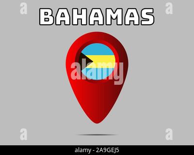 Nationalflagge von Commonwealth der Bahamas. Die ursprünglichen Farben und Proportionen. Einfach Vector Illustration, aus Ländern Flag gesetzt. Stock Vektor