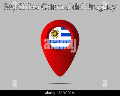 Wunderschöne Nationalflagge der Republik Uruguay, die ursprünglichen Farben und Proportionen. Einfach Vektor eps Abbildung 10, aus Ländern Flag gesetzt. Stock Vektor