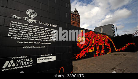 Der Tiger Glück Acht, McFail Atelier Kunst arbeiten, Clyde River, Glasgow, Schottland, Großbritannien, G5 9JF Stockfoto