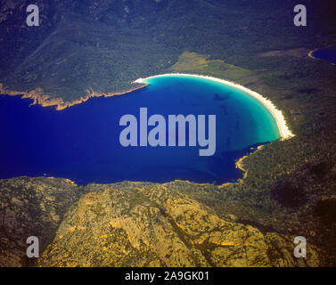 Winegalss Bay, Freycinet National Park, Tasmanien, Australien, Luftaufnahme, Stockfoto