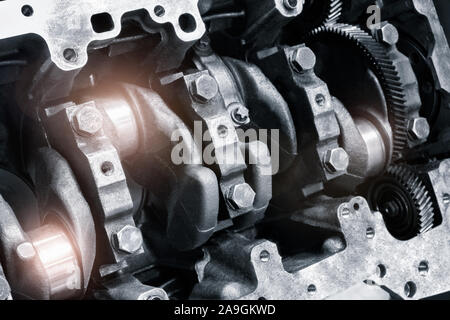 Auto Motor teil, Konzept der modernen Fahrzeug Motor und Metall auto motor Teil Details schneiden Stockfoto