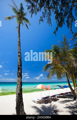 Boracay, Phillippinen, Insel, Strand, Palmen, Stockfoto