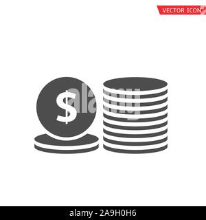 Dollar Münzen. Amerikanisches Geld zeichen Symbol, Vector Illustration Stock Vektor