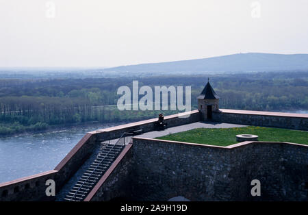 Bratislava, Aussicht von der Burg in die Donauauen Stockfoto