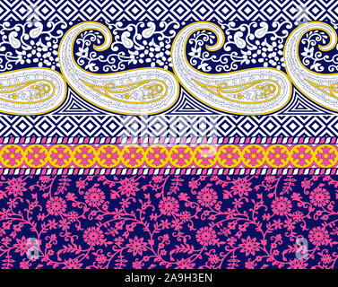 Paisley traditionelle Grenze design Hintergrund Stockfoto