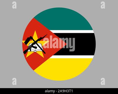 Die Flagge der Republik Mosambik. Die ursprünglichen Farben und Proportionen. Einfach Vektor eps Abbildung 10, aus Ländern Flag gesetzt. Stock Vektor