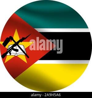 Die Flagge der Republik Mosambik. Die ursprünglichen Farben und Proportionen. Einfach Vektor eps Abbildung 10, aus Ländern Flag gesetzt. Stock Vektor