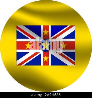 Wunderschöne Nationalflagge von Niue. Die ursprünglichen Farben und Proportionen. Einfach Vektor eps Abbildung 10, aus Ländern Flag gesetzt. Stock Vektor