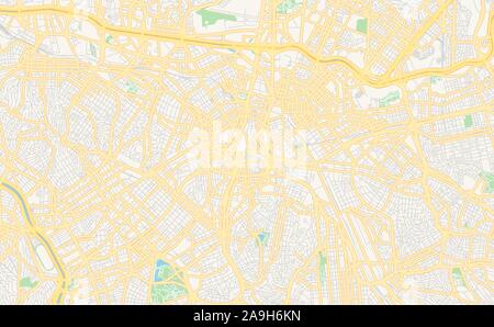 Druckbare Karte von Sao Paulo, Brasilien. Karte Vorlage für die geschäftliche Nutzung. Stock Vektor