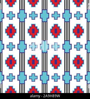 Nahtlose Keramikfliesen vector Pattern, ethnischen Abbildung, traditionelle, Folk Hintergrund. Stock Vektor