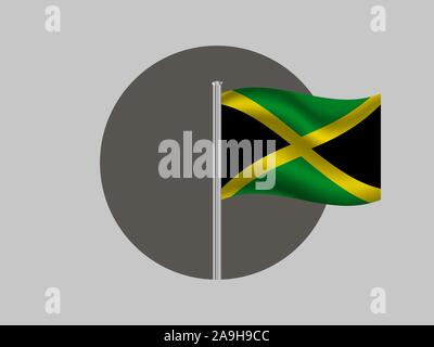 Flagge von Jamaika. Die ursprünglichen Farben und Proportionen. Einfach Vector Illustration, aus Ländern Flag gesetzt. Stock Vektor