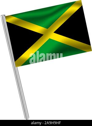 Flagge von Jamaika. Die ursprünglichen Farben und Proportionen. Einfach Vector Illustration, aus Ländern Flag gesetzt. Stock Vektor