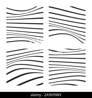 Abstrakte Hintergründe mit Wellenlinien. Schwarzen Wellenlinien auf weißem Hintergrund. Minimalistische schwarz-weiß Design. Vector Illustration. Stock Vektor
