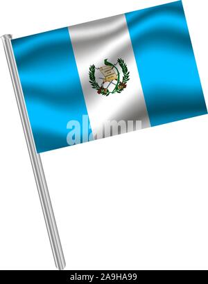 Die Flagge der Republik Guatemala. Die ursprünglichen Farben und Proportionen. Einfach Vector Illustration, aus Ländern Flag gesetzt. Stock Vektor