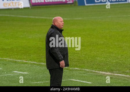 Ballymena, Nordirland 9. November 2019. Ballymena United gegen Carrick Rangers Danske Bank Premiership Spiel auf Ballymena Showground Stockfoto