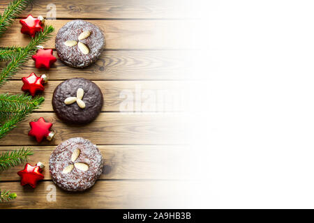 Weihnachtsdekoration Hintergrund - Lebkuchen Stockfoto