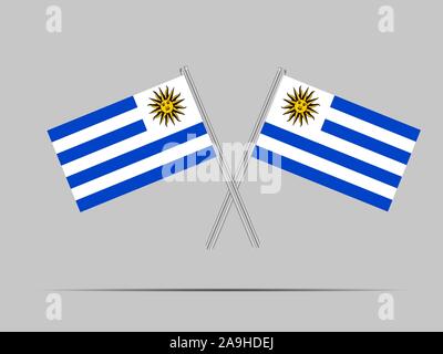 Wunderschöne Nationalflagge der Republik Uruguay, die ursprünglichen Farben und Proportionen. Einfach Vektor eps Abbildung 10, aus Ländern Flag gesetzt. Stock Vektor