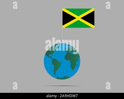 Flagge von Jamaika. Die ursprünglichen Farben und Proportionen. Einfach Vector Illustration, aus Ländern Flag gesetzt. Stock Vektor