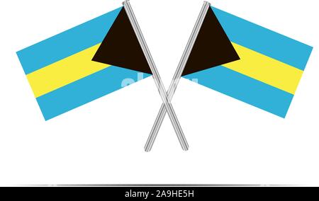 Nationalflagge von Commonwealth der Bahamas. Die ursprünglichen Farben und Proportionen. Einfach Vector Illustration, aus Ländern Flag gesetzt. Stock Vektor