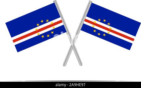 Die Flagge der Republik Kap Verde. Die ursprünglichen Farben und Proportionen. Einfach Vector Illustration, aus Ländern Flag gesetzt. Stock Vektor