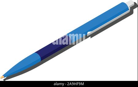 Kugelschreiber isometrische Symbol mit Farben Stock Vektor
