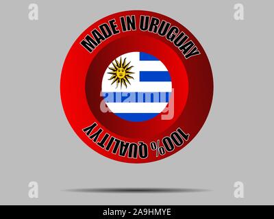 Wunderschöne Nationalflagge der Republik Uruguay, die ursprünglichen Farben und Proportionen. Einfach Vektor eps Abbildung 10, aus Ländern Flag gesetzt. Stock Vektor