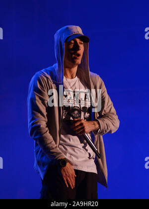 AUSTIN, TX - Oktober 11: Eminem führt im Konzert während der "Austin City Limits Music Festival im Zilker Park am 11. Oktober 2014 in Austin, Texas. Foto: imageSPACE/MediaPunch Stockfoto