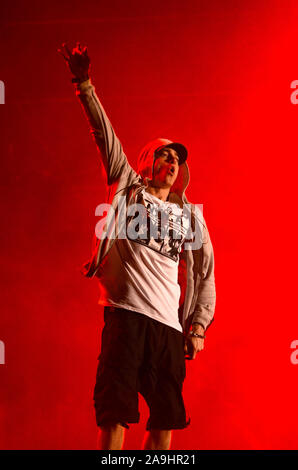 AUSTIN, TX - Oktober 11: Eminem führt im Konzert während der "Austin City Limits Music Festival im Zilker Park am 11. Oktober 2014 in Austin, Texas. Foto: imageSPACE/MediaPunch Stockfoto