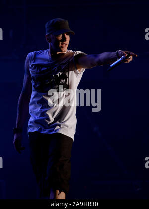 AUSTIN, TX - Oktober 11: Eminem führt im Konzert während der "Austin City Limits Music Festival im Zilker Park am 11. Oktober 2014 in Austin, Texas. Foto: imageSPACE/MediaPunch Stockfoto