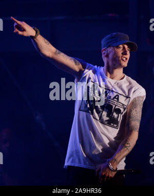 AUSTIN, TX - Oktober 11: Eminem führt im Konzert während der "Austin City Limits Music Festival im Zilker Park am 11. Oktober 2014 in Austin, Texas. Foto: imageSPACE/MediaPunch Stockfoto