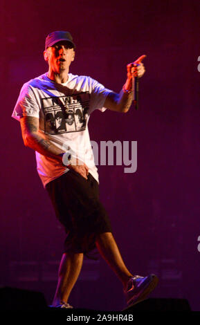 AUSTIN, TX - Oktober 11: Eminem führt im Konzert während der "Austin City Limits Music Festival im Zilker Park am 11. Oktober 2014 in Austin, Texas. Foto: imageSPACE/MediaPunch Stockfoto