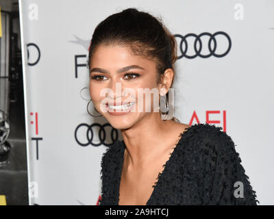 November 14, 2019, Hollywood, Kalifornien, USA: Zendaya besucht AFI FEST 2019 präsentiert von Audi â €"'' Queen & Slim'' Premiere. (Bild: © Billy Bennight/ZUMA Draht) Stockfoto