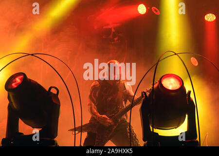 Rio de Janeiro, Brasilien, am 4. Oktober 2019. Gitarrist Kerry King der Thrash Metal Band Slayer bei Rock in Rio 2019 Konzert in Rio de Janeiro. Stockfoto