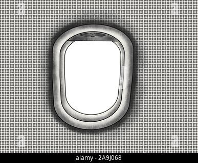 Abbildung - Flugzeug Fenster mit isolierten Bild im Fenster Stockfoto