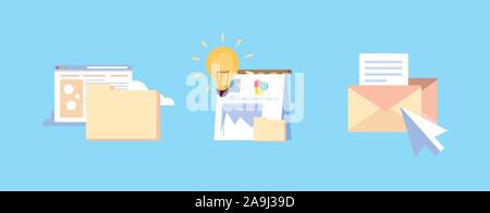 Reihe von Icons Website code, Elemente der Benutzeroberfläche und Workflow Objects Vector Illustration Design Stock Vektor
