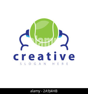 Tischtennis Roboter Logo Vector Template Stockfoto