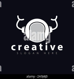 Tischtennis Roboter Logo Vector Template Stockfoto