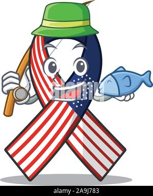 Maskottchen usa ribbon Angeln in der Charakter Stock Vektor