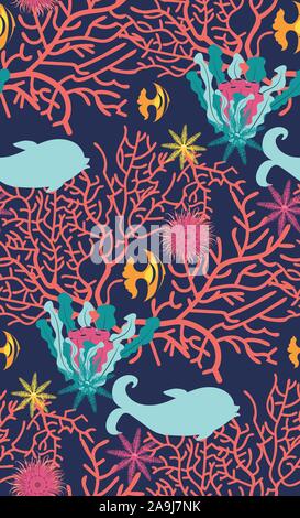Algen und Coral Reef, marine themed abstrakt Design Illustration. Stock Vektor