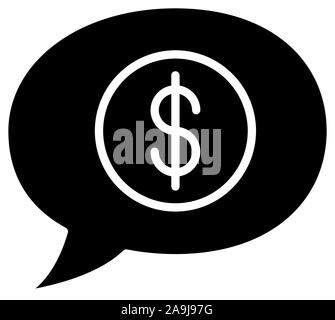 Sprechblase Nachricht mit Geld Symbol Stock Vektor