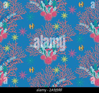 Algen und Coral Reef, marine themed abstrakt Design Illustration. Stock Vektor